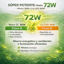 Ventilador de Teto LED Retrátil 36W com Controle Remoto | 3 Tons de Luz e Motor Silencioso