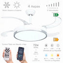Ventilador de Teto LED Retrátil 36W com Controle Remoto | 3 Tons de Luz e Motor Silencioso