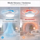 Ventilador de Teto LED Retrátil 36W com Controle Remoto | 3 Tons de Luz e Motor Silencioso