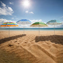 S7 STAR Multicolor Beach Umbrella, large and lightweight with UV 50 protection, ideal for outdoor use, perfect for beach and garden settings.