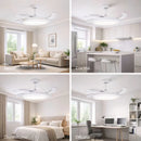 Ventilador de Teto LED Retrátil 36W com Controle Remoto | 3 Tons de Luz e Motor Silencioso