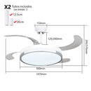 Ventilador de Teto LED Retrátil 36W com Controle Remoto | 3 Tons de Luz e Motor Silencioso