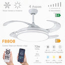 Ventilador de Teto LED Retrátil 36W com Controle Remoto | 3 Tons de Luz e Motor Silencioso