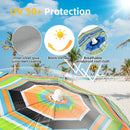 S7 STAR Multicolor Beach Umbrella, large and lightweight with UV 50 protection, ideal for outdoor use, perfect for beach and garden settings.