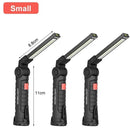 Lanterna LED COB Recarregável USB com Base Magnética e Cabeça Articulada