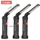 Lanterna LED COB Recarregável USB com Base Magnética e Cabeça Articulada