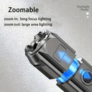 Lanterna Tática LED Recarregável USB | Alta Potência com Zoom Ajustável