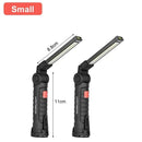 Lanterna LED COB Recarregável USB com Base Magnética e Cabeça Articulada