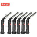 Lanterna LED COB Recarregável USB com Base Magnética e Cabeça Articulada