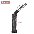 Lanterna LED COB Recarregável USB com Base Magnética e Cabeça Articulada