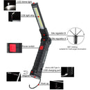 Lanterna LED COB Recarregável USB com Base Magnética e Cabeça Articulada
