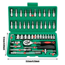 Kit de Ferramentas Profissional 46 Peças Auto & Casa com Chave de Catraca